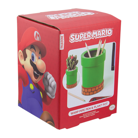 Pot A Crayons - Super Mario - Pot De Fleurs En Forme De Tuyau Et Porte-stylo